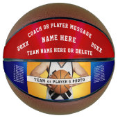 Aangepaste rode, witte en blauwe Basketball-bal Basketbal (Voorkant)