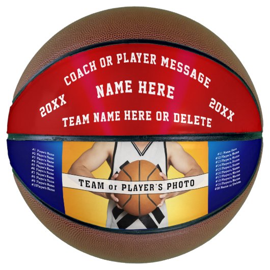 Aangepaste rode, witte en blauwe Basketball-bal Basketbal (Voorkant)