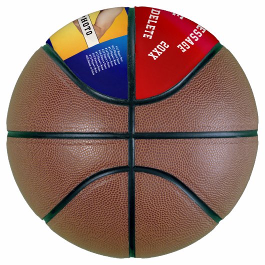 Aangepaste rode, witte en blauwe Basketball-bal Basketbal (Rechts)
