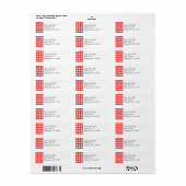 Aangepaste Rode Witte Geruite Retouradreslabels Etiket (Full Sheet)