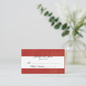 Aangepaste Rode Witte Kerst Wedding Place Card Plaatskaartje (Staand voorkant)