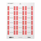 Aangepaste rode witte landelijke geruite inmaaklab etiket (Full Sheet)