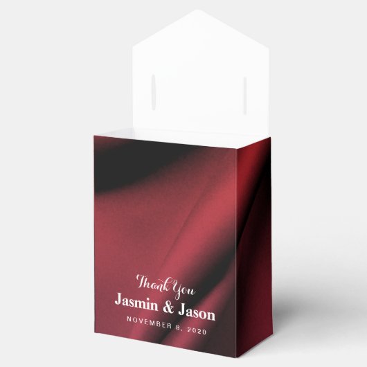 Aangepaste rode zijde bruiloft gunst doos bedankdoosjes (Geopend)