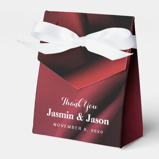 Aangepaste rode zijde bruiloft gunst doos bedankdoosjes (Voorkant Zijde)