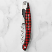 Aangepaste Rode Zwarte Buffalo Lumberjack Plaid Kurkentrekker (Voorkant)