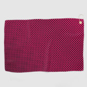 Aangepaste Rode Zwarte Gepersonaliseerde Golfer Golfhanddoek (Horizontaal)