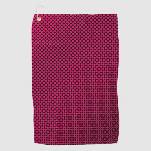 Aangepaste Rode Zwarte Gepersonaliseerde Golfer Golfhanddoek (Voorkant)