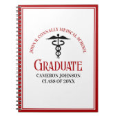 Aangepaste rode zwarte medische school Afstuderen Notitieboek (Voorkant)