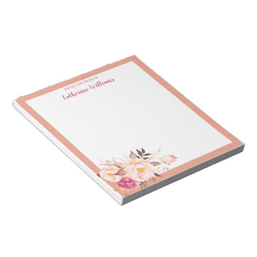 Aangepaste rode zwarte roze platte laptop notitieblok (Schuin)