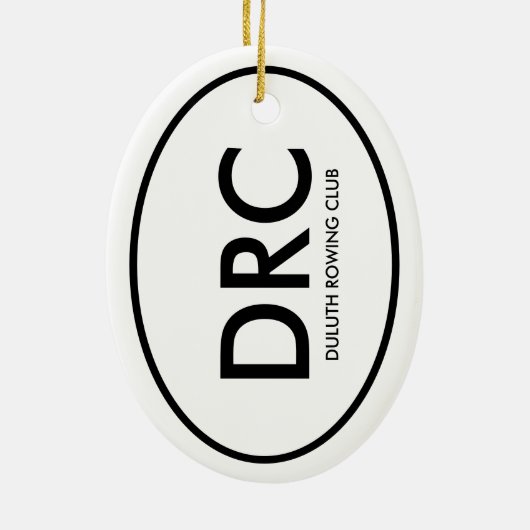 Aangepaste Roeiclub Keramisch Ornament (Achterkant)