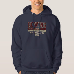 Aangepaste Roeiliefhebber Roeier Bemanningslocatie Hoodie