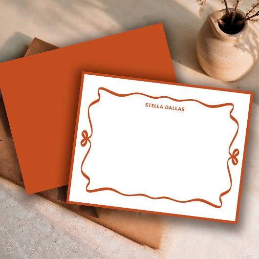 Aangepaste Roest Doodle Rand Frame Minimaal Persoo Notitiekaartje