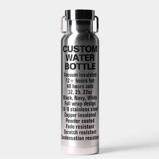 Aangepaste Roestvrij staal & Koper Vacuümfles Waterfles (Voorkant)
