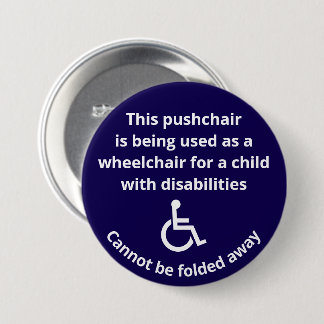 Aangepaste Rolstoel Buggy Kan Niet Worden Ingeklap Ronde Button 7,6 Cm