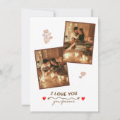 Aangepaste Romance 2 foto-feestdag Kaart (Voorkant)