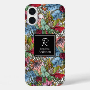 Aangepaste romantische Australische zomerbloemen iPhone 16 Plus Hoesje