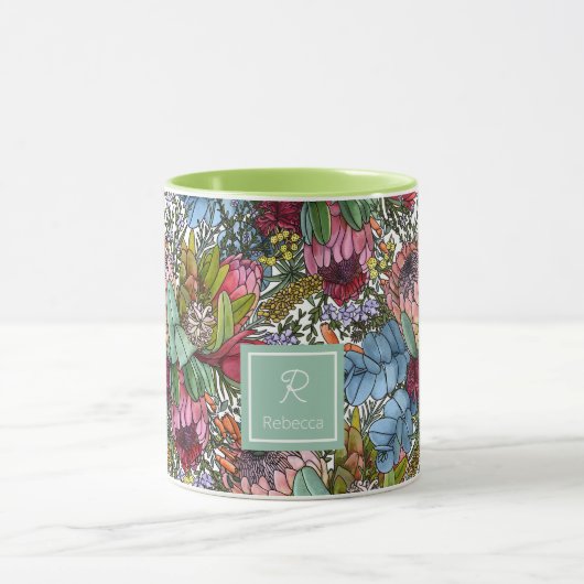 Aangepaste romantische Australische zomerbloemen Mok (Midden)