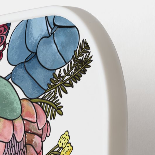 Aangepaste romantische Australische zomerbloemen Pickleball Paddle (Links Detail)