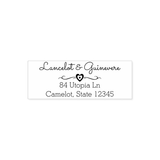 Aangepaste romantische bruiloft | Teruggaveadres h Zelfinktende Stempel (Design)