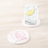 Aangepaste Romantische droomroze Drink C Zandsteen Onderzetter (Zijkant)