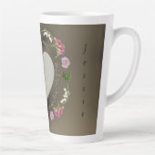 Aangepaste romantische evenement Floral Heart Foto Latte Mok (Rechts)