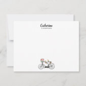 Aangepaste Romantische  fietsbloemen Notitiekaartje (Voorkant)