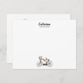 Aangepaste Romantische  fietsbloemen Notitiekaartje (Voorkant / Achterkant)