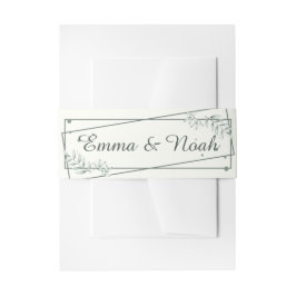 Aangepaste romantische groene bladeren uitnodigingen wikkel