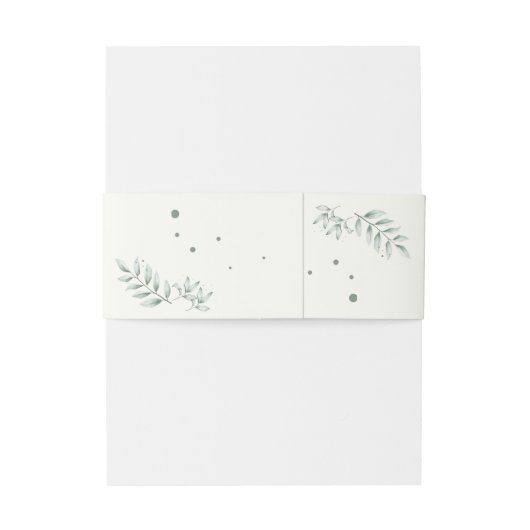 Aangepaste romantische groene bladeren uitnodigingen wikkel (Achterkant Voorbeeld)