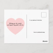 Aangepaste romantische rode valentijnshartillustra briefkaart (Achterkant)