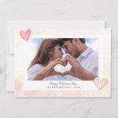 Aangepaste Romantische Roze Valentijnse Fotokaart Feestdagenkaart (Voorkant)