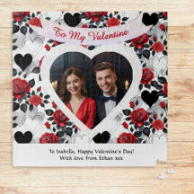 Aangepaste romantische rozen en harten Valentijnsd