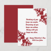 Aangepaste, romantische Valentijnsdag met wensen Feestdagenkaart (Voorkant / Achterkant)