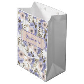 Aangepaste Romantische Violet Sage Botanische Flor Medium Cadeauzakje (Voorkant Gekanteld)