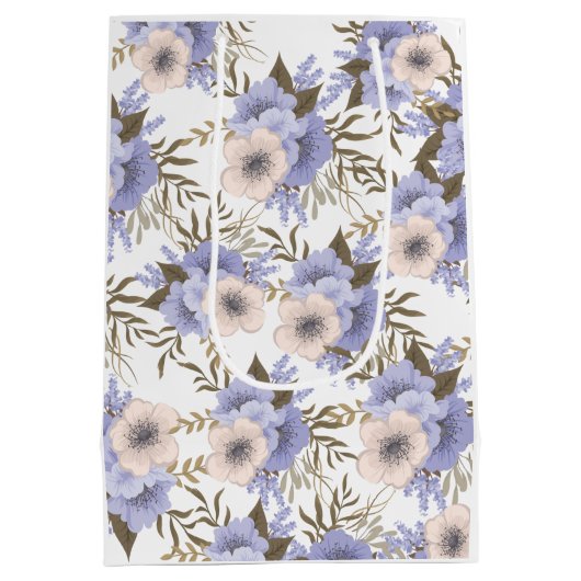 Aangepaste Romantische Violet Sage Botanische Flor Medium Cadeauzakje (Achterkant)