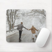 Aangepaste romantische winter paar foto muismat (Met muis)