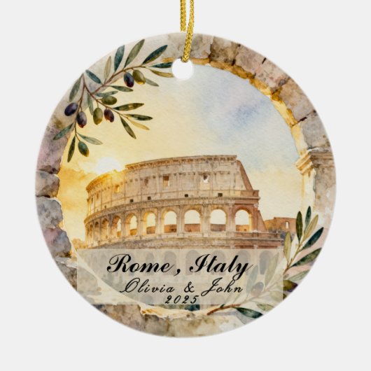 Aangepaste Rome Honeymoon- of vakantiesouvenir  Keramisch Ornament (Voorkant)