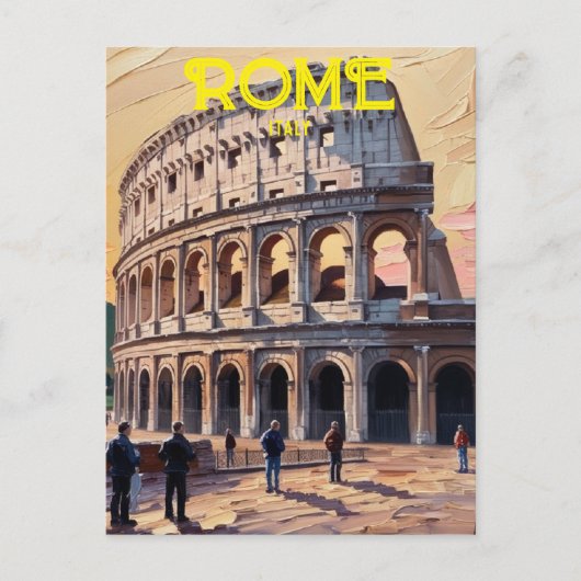 Aangepaste Rome Italië Colosseum Travel Art Vintag Briefkaart (Voorkant)