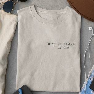 Aangepaste Romeinse cijfer datum jubileum Tri-Blend Shirt