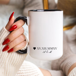 Aangepaste Romeinse nummerdatum Jubileum Mok