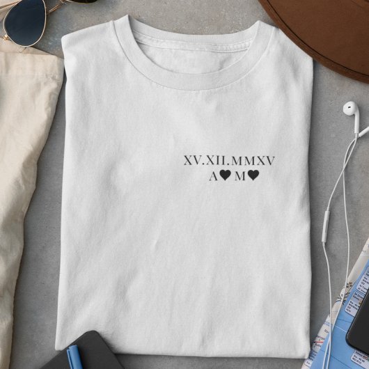 Aangepaste Romeinse nummerdatum Jubileum T-shirt