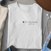 Aangepaste Romeinse nummerdatum Jubileum T-shirt