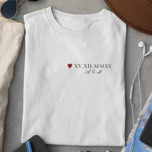 Aangepaste Romeinse nummerdatum Jubileum T-shirt