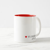 Aangepaste Romeinse nummerdatum Jubileum Tweekleurige Koffiemok (Voorkant rechts)