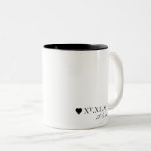 Aangepaste Romeinse nummerdatum Jubileum Tweekleurige Koffiemok (Voorkant rechts)