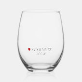 Aangepaste Romeinse nummerdatum Jubileum Wijnglas Zonder Voet (Voorkant)