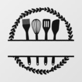 Aangepaste Ronde Blad Keuken Gespleten Frame Raamsticker (Vel)