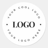 Aangepaste ronde cirkel bedrijfslogo minimalistisc sticker (Voorkant)