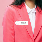 Aangepaste ronde cirkel Logo zwart, wit gebitsmede Naamplaatje