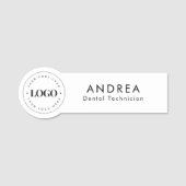 Aangepaste ronde cirkel Logo zwart, wit gebitsmede Naamplaatje (Voorkant)